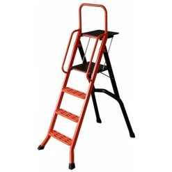 MONDELIN Soldes 4 Escabeau Alu - Marches Caillebotis - Hauteur De Plateau : 1100 Mm - Nombre De Marches (plateau Inclus) : 5 - Poids : 11,6 Kg - MONDELIN