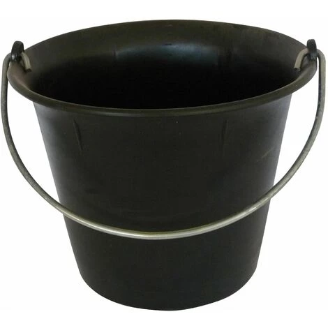 SEAU 11L NOIR PLASTIQUE FOND ARRONDI ANSE 6,8 MONDELIN - 341020-- 3 SEAU 11L NOIR PLASTIQUE FOND ARRONDI ANSE 6,8 MONDELIN - 341020--