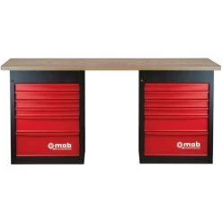 MONDELIN - Établi 6 Ou 12 Tiroirs - à Usage Professionnel | 12 Tiroirs (2 Blocs) - Sans Plaque Inox