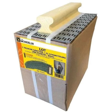 MONDELIN - Lot Façadier 1 Taloche Gratton 480 Pointes 8 Mm + 21 Connecteurs 3 MONDELIN - Lot Façadier 1 Taloche Gratton 480 Pointes 8 Mm + 21 Connecteurs