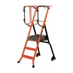 Echelle Mobile Avec Plateforme Mondelin - 2 Roues - 3 Marches