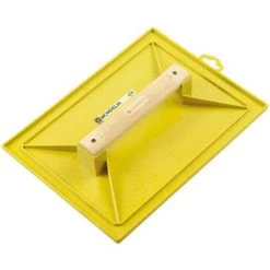 MONDELIN - Taloche Pro ABS Jaune, Rectangulaire, Poignée Bois | 18 X 27